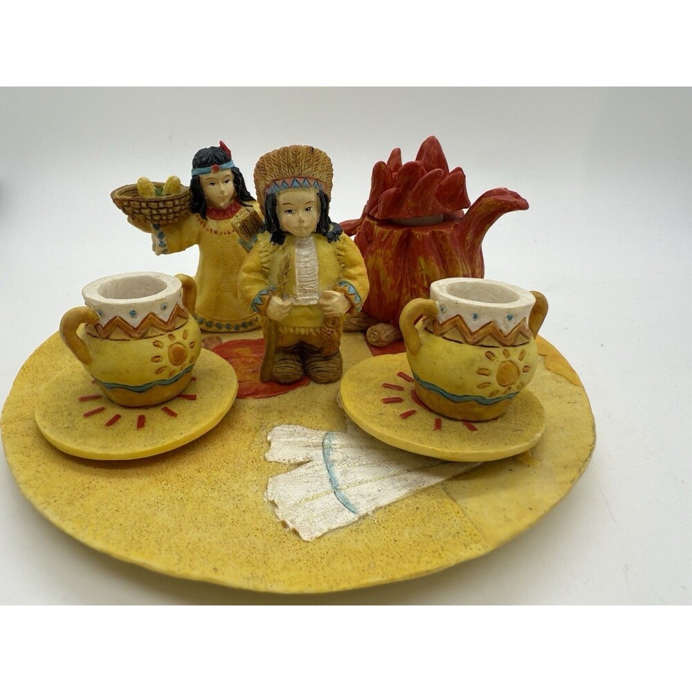 1997 Wong's Fine Polyresin Southwest Miniature Native Tea Set 8pcs New In A Box